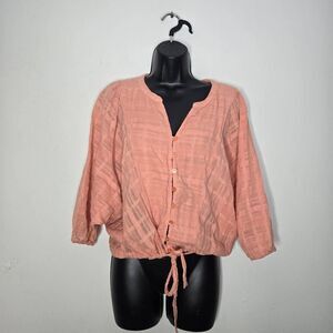 Sanctuary Blouse Size Small Front Tie Button Up